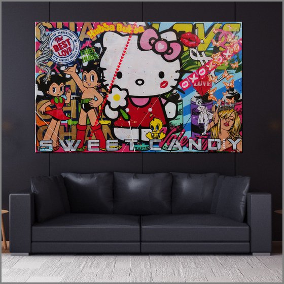 Kitty Candy 160cm x 100cm Hello Kitty Urban Pop Art