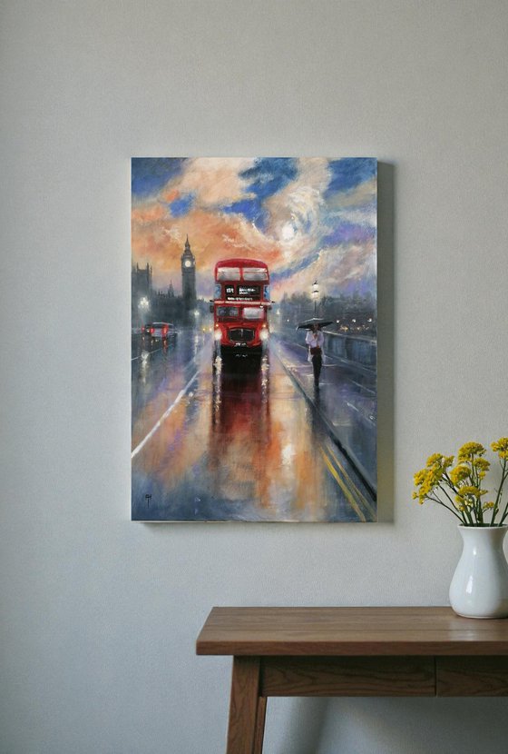 Late Night London, walking in the rain 2