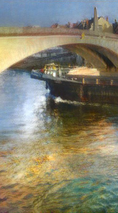 Péniche au pont Saint-Laurent by Danielle ARNAL