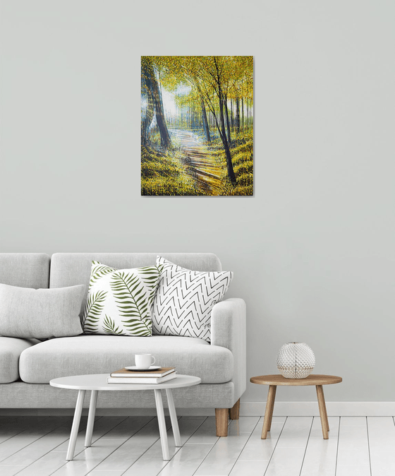 Sunlight Through Autumn Trees
