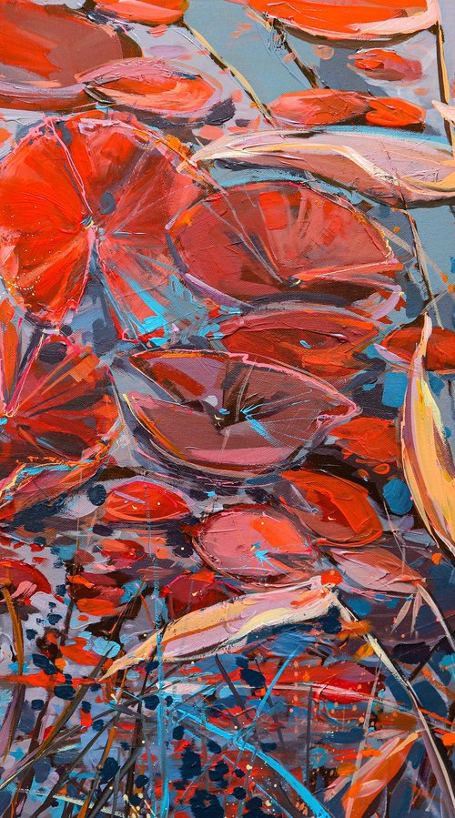 Red Water Lilies 2 by Irina Rumyantseva