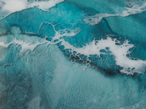 Turquoise watercolor sea