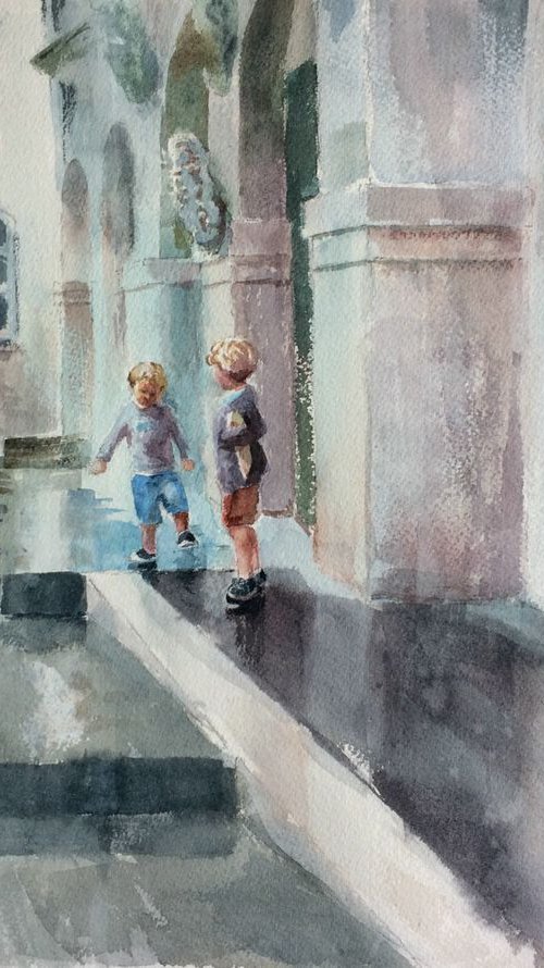Children in the city by Svitlana Druzhko