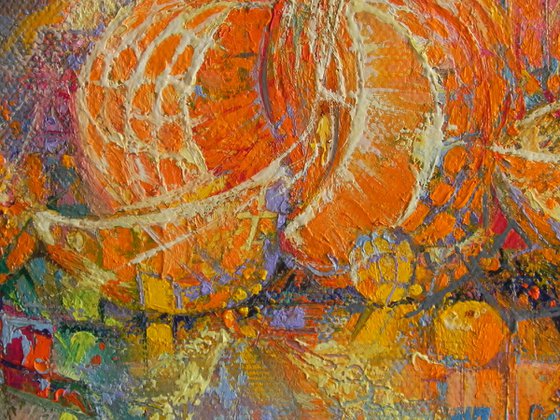 "Cheerful orange" Original art Original painting oil on canvas