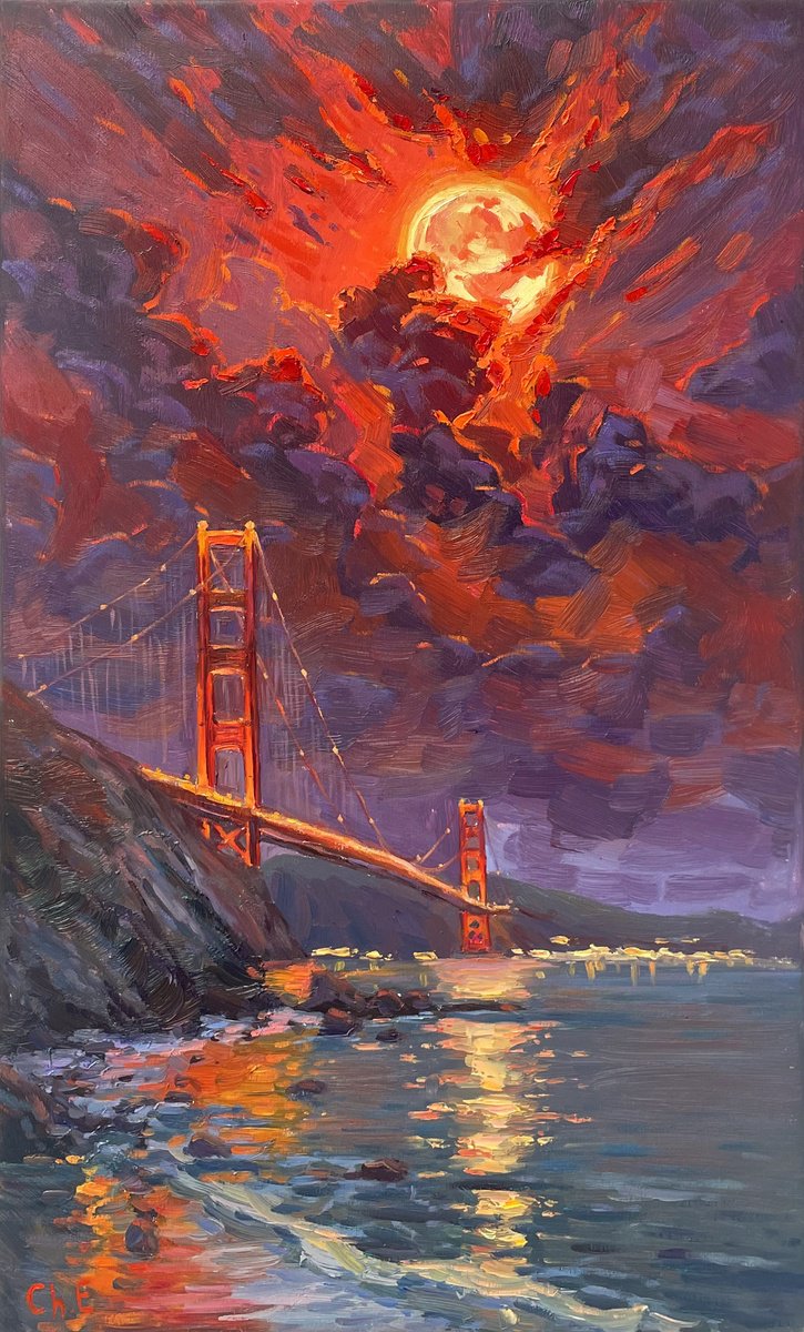 Full Moon By Evgeny Chernyakovsky, 20 X 31, Artwork For Sale On Artfinder