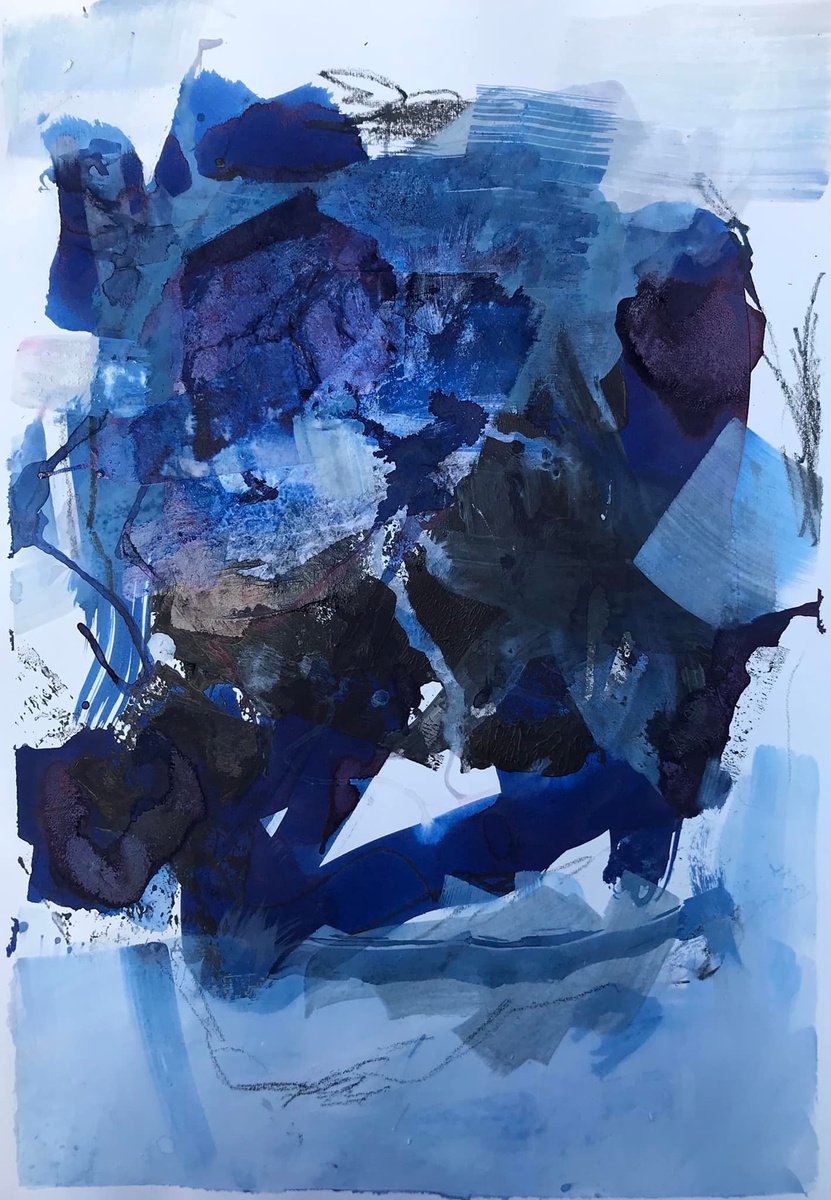Paper work - Blue Series 4 by Angela Dierks
