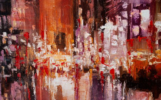 "Night crosswalk", cityscape, abstraction