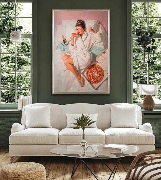 Pizza with Audrey Hepburn