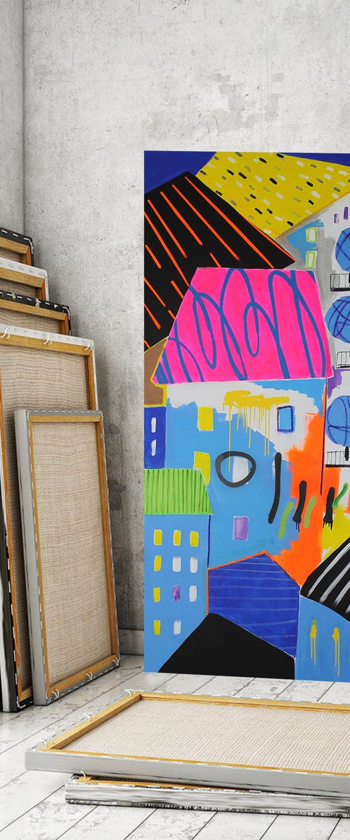 Dream Town 140 X 180 CM / 55,11 X 70,86 INCH by V. Lishko