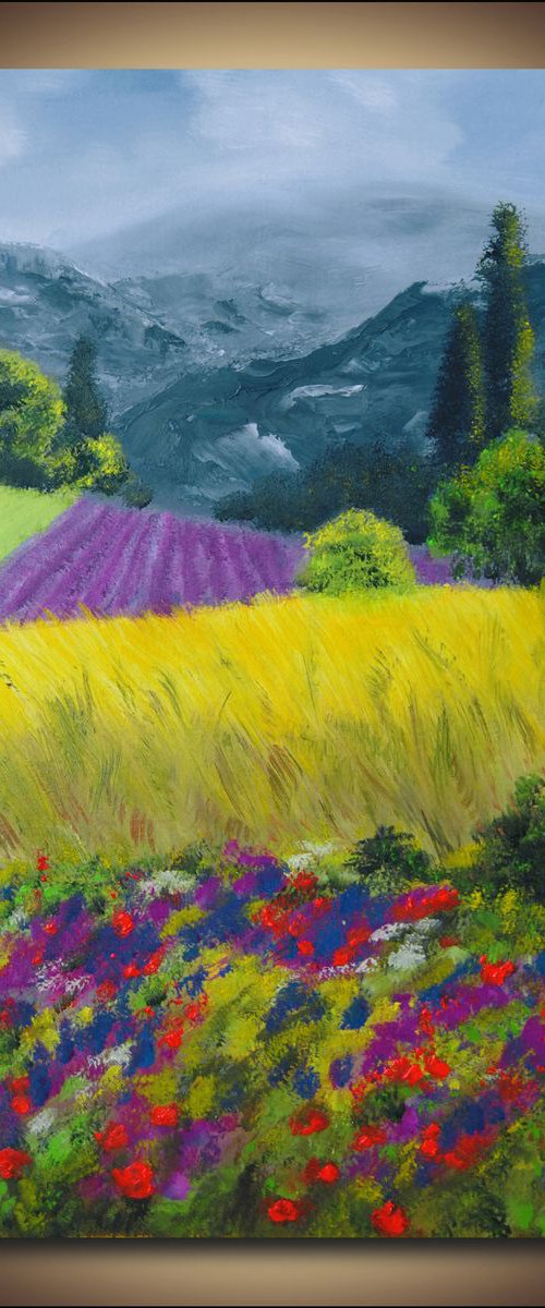 Landscape with flowers, gift for Cristina by Simona Tsvetkova