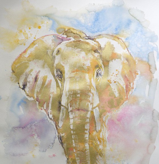 Big elephant in gold