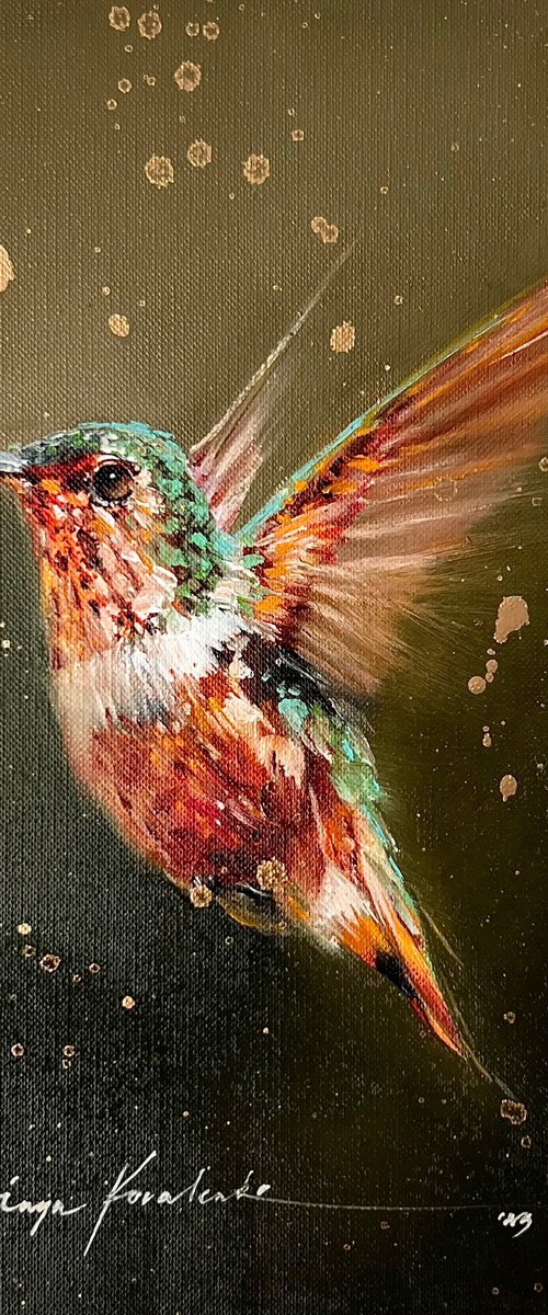 Charming warm Hummingbird by Inga Kovalenko