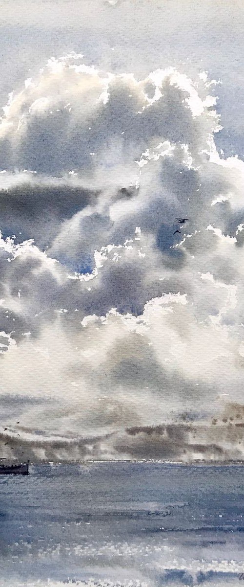 Coast and clouds by Eugenia Gorbacheva