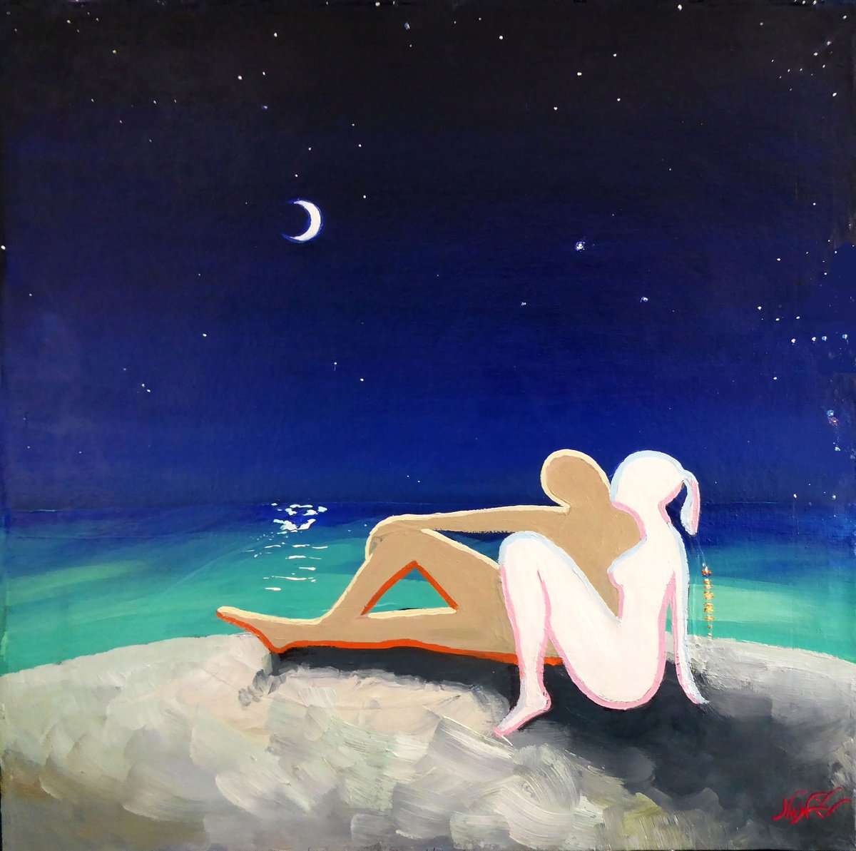 Impressionistic Landscape Oil Painting By Narek Hambardzumyan, 20 X 20", Intertwined, Original Artwork