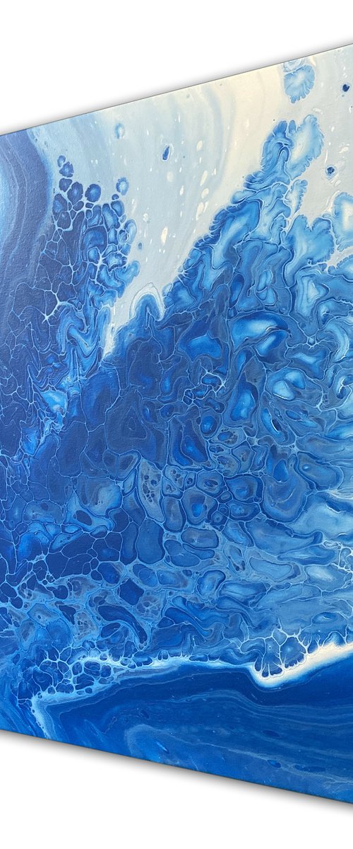 "Water Splitting" - Original Abstract PMS Fluid Acrylic Painting - 16 x 20 inches by Preston M. Smith (PMS)