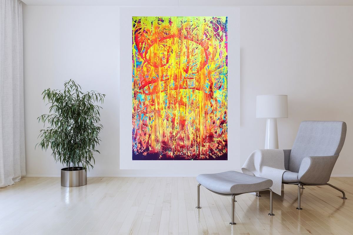 Nothing can destroy your spirit - XXL colorful palette knife painting by Ivana Olbricht
