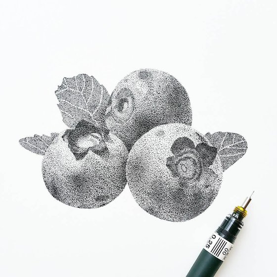 Three Blueberries