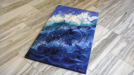 47.2” Seascape “Wave” LARGE Original Painting