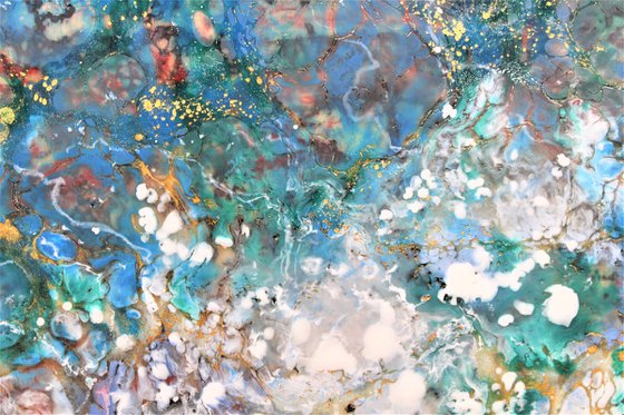 "Mardi Gras" encaustic