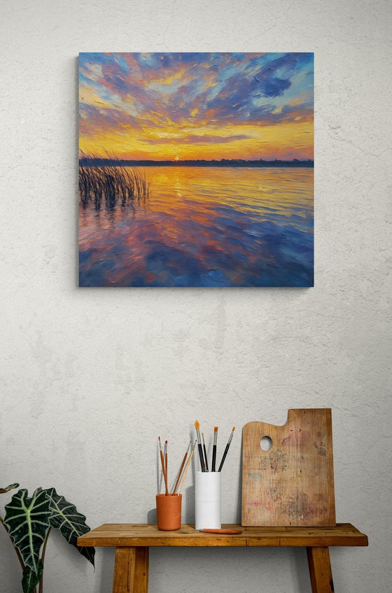 Lake Sunset Reflection