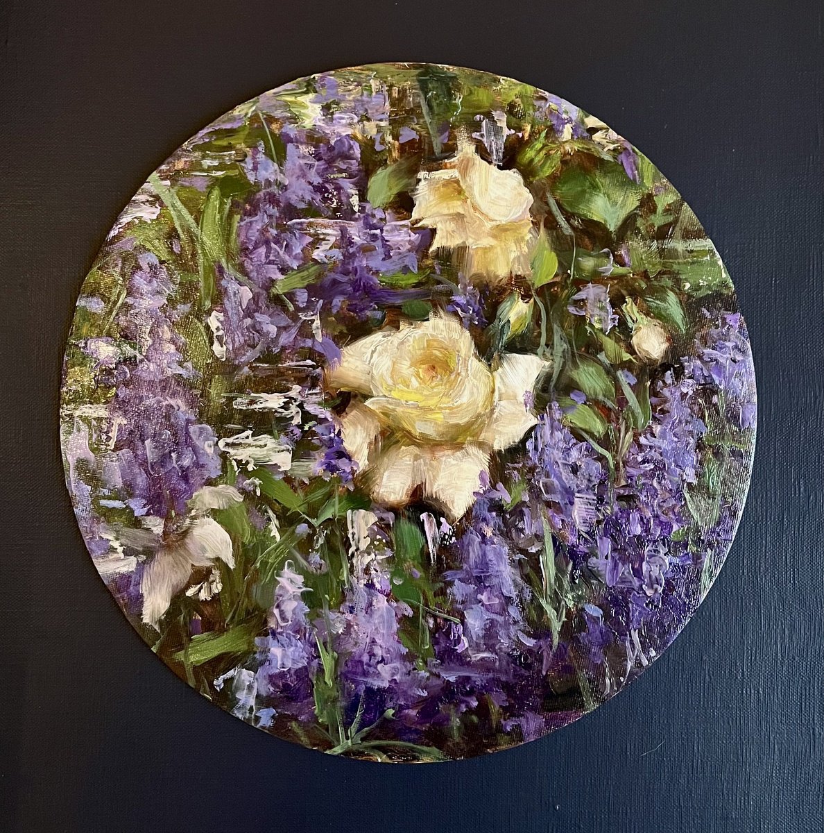 Roses and lavender 1 by Elena Mashajeva-Agraphiotis