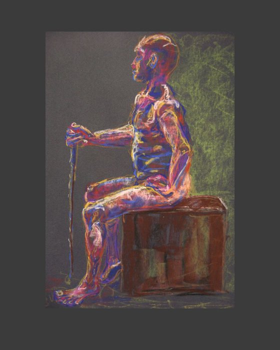 Old Stick Seated - Male Nude