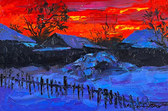 Winter Night In The Village