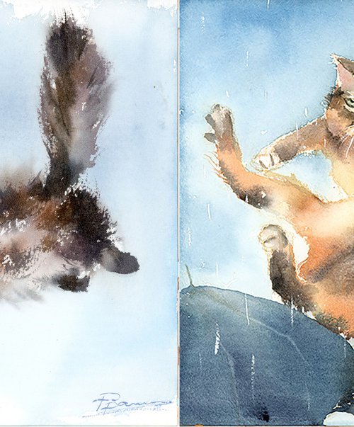 Midair Mischief - Diptych by Olga Tchefranov (Shefranov)