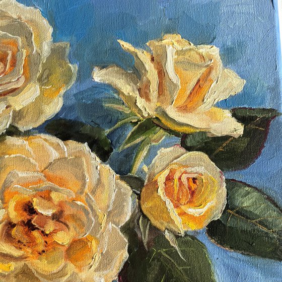 Yellow roses still life