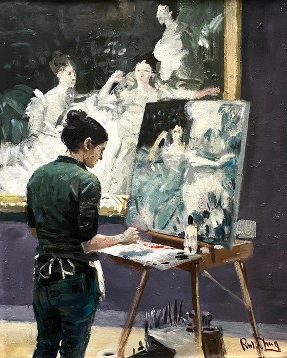 Artist In Art Museum