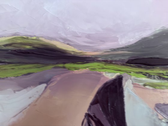 Silent abstract fields in Lavender and Earth