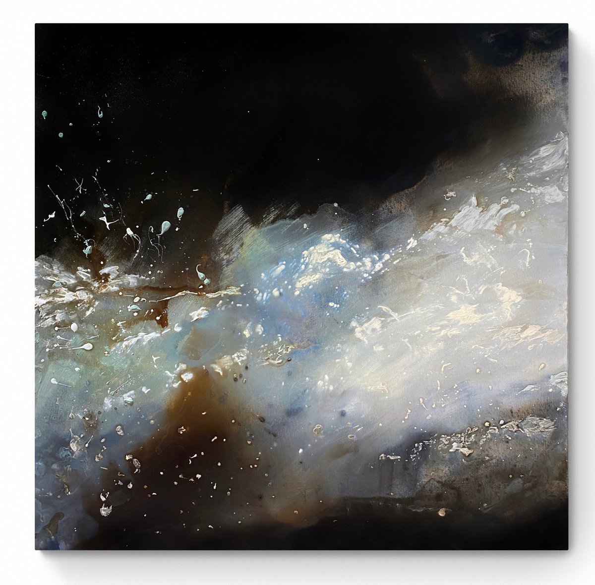 Abstract Acrylic Painting By Cristina Dalla Valentina, 31 X 31, Somewhere Among The Stars, Original Artwork