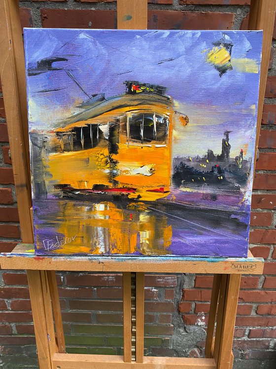 The orange tram