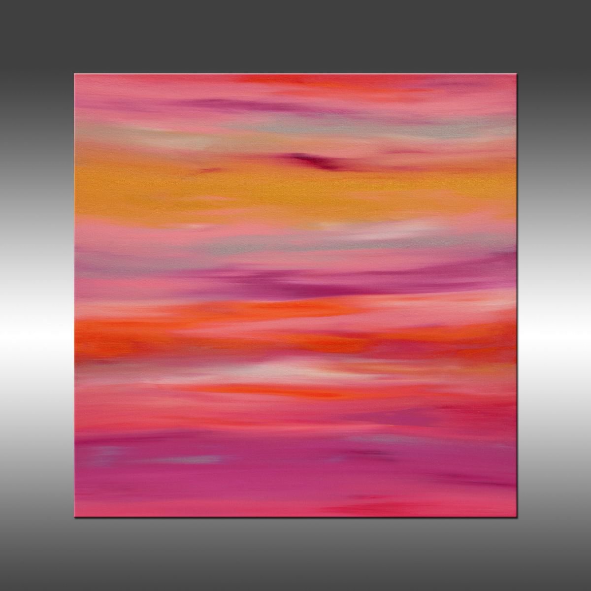 Abstract Acrylic Painting By Hilary Winfield, 30 X 30, Sunrise 48, Original Artwork