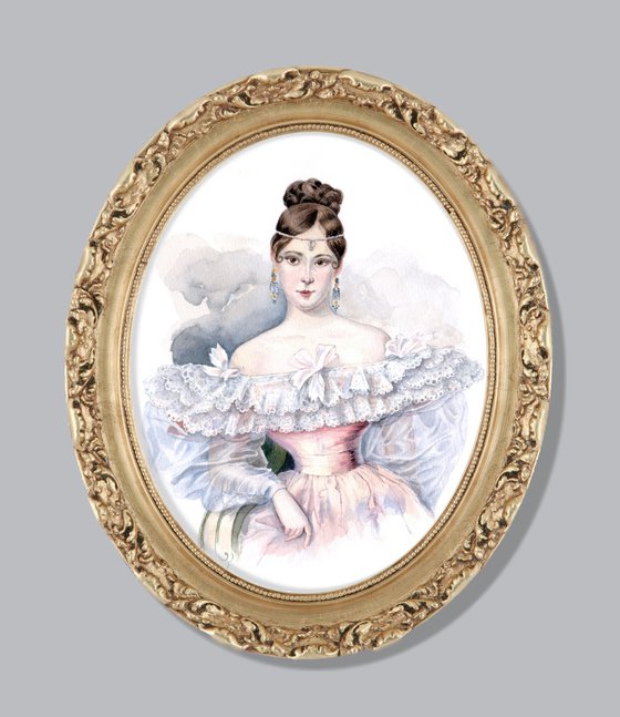 Replica of the portrait of Natalia Pushkin, wife of the Russian poet Alexander Pushkin