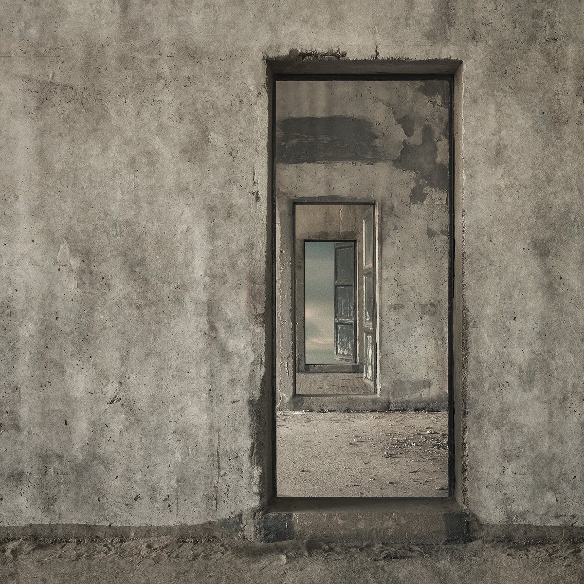 Photorealistic Cityscapes Photograph By Peter Zelei, 47 X 47", Intense Absence, Original Artwork