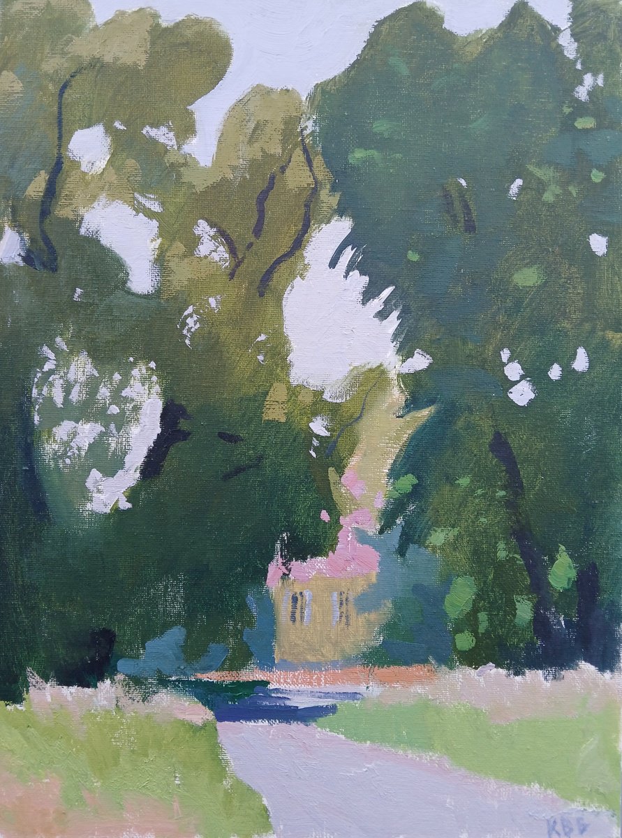 Impressionistic Landscape Oil Painting By Vasyl Koval, 12 X 16", Noon, Original Artwork