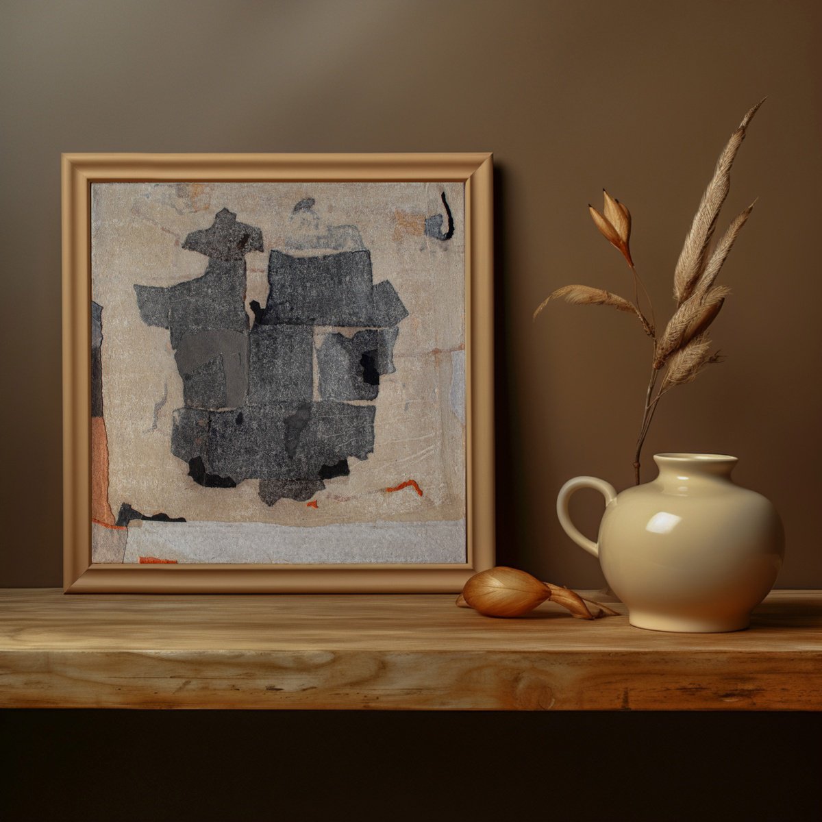 Abstract Collage By Trayana Panayotova, 16 X 16", Somewhere In Space, Original Artwork