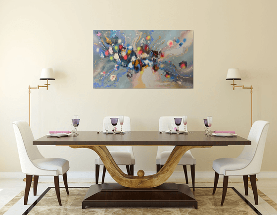 "Morning Flower Melodies", LARGE Painting