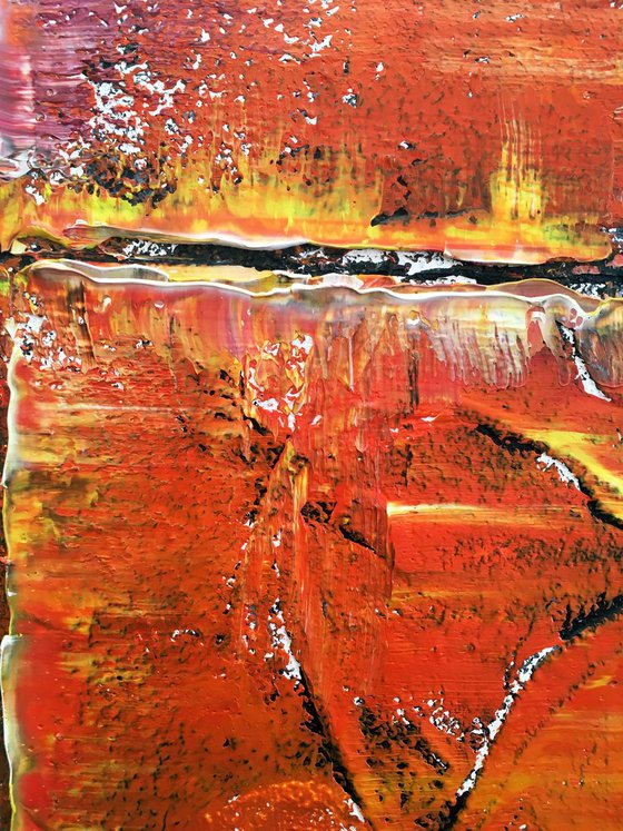 "Orange You Glad I'm Yours" - FREE WORLDWIDE SHIPPING - Original Xt Large PMS Abstract Oil Painting On Canvas - 20 x 60 inches