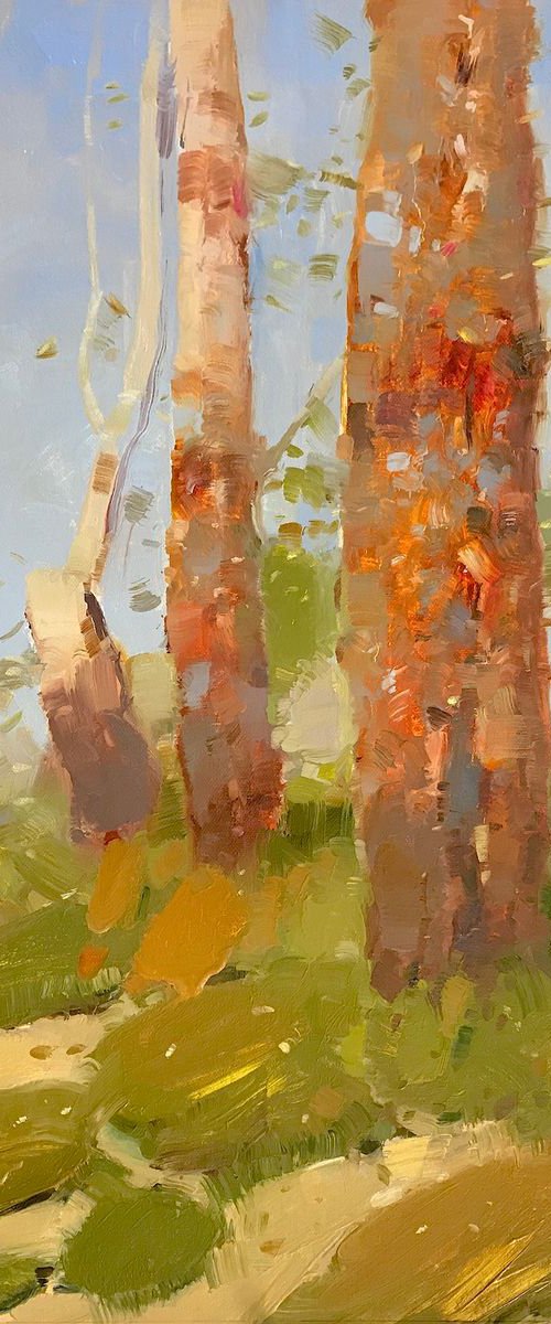 Birches Trees, Landscape, Original oil painting, One of a kind Signed by Vahe Yeremyan
