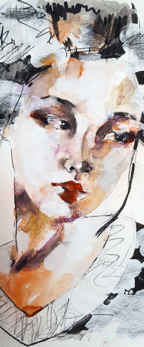 12-14-15 Head study (Geisha) by Thomas Donaldson
