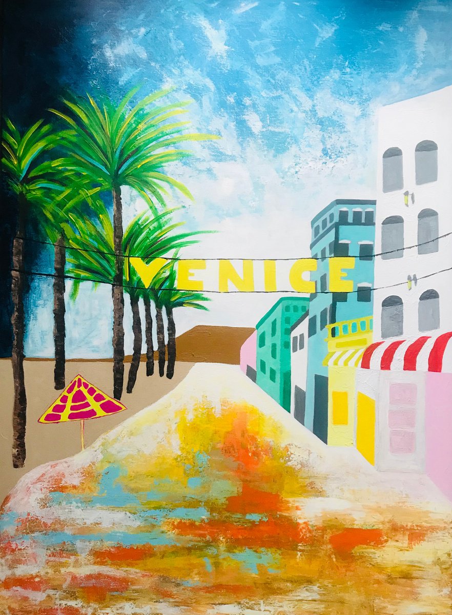 Acrylic Painting , Beach Venice By Christina Bilbili, 31 X 43, Artwork For Sale On Artfinder
