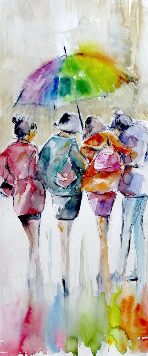 Girlfriends under the umbrella by Kovács Anna Brigitta