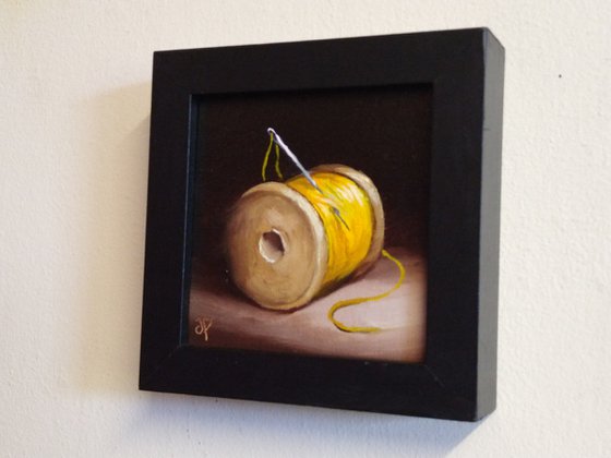 Little yellow cotton reel #2 still life