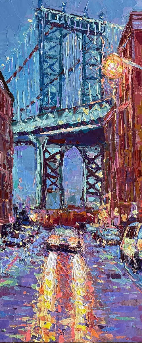 Manhattan Bridge, DUMBO Street View, New York by Adriana Dziuba