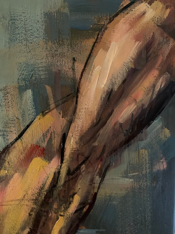 Male figure oil painting naked man