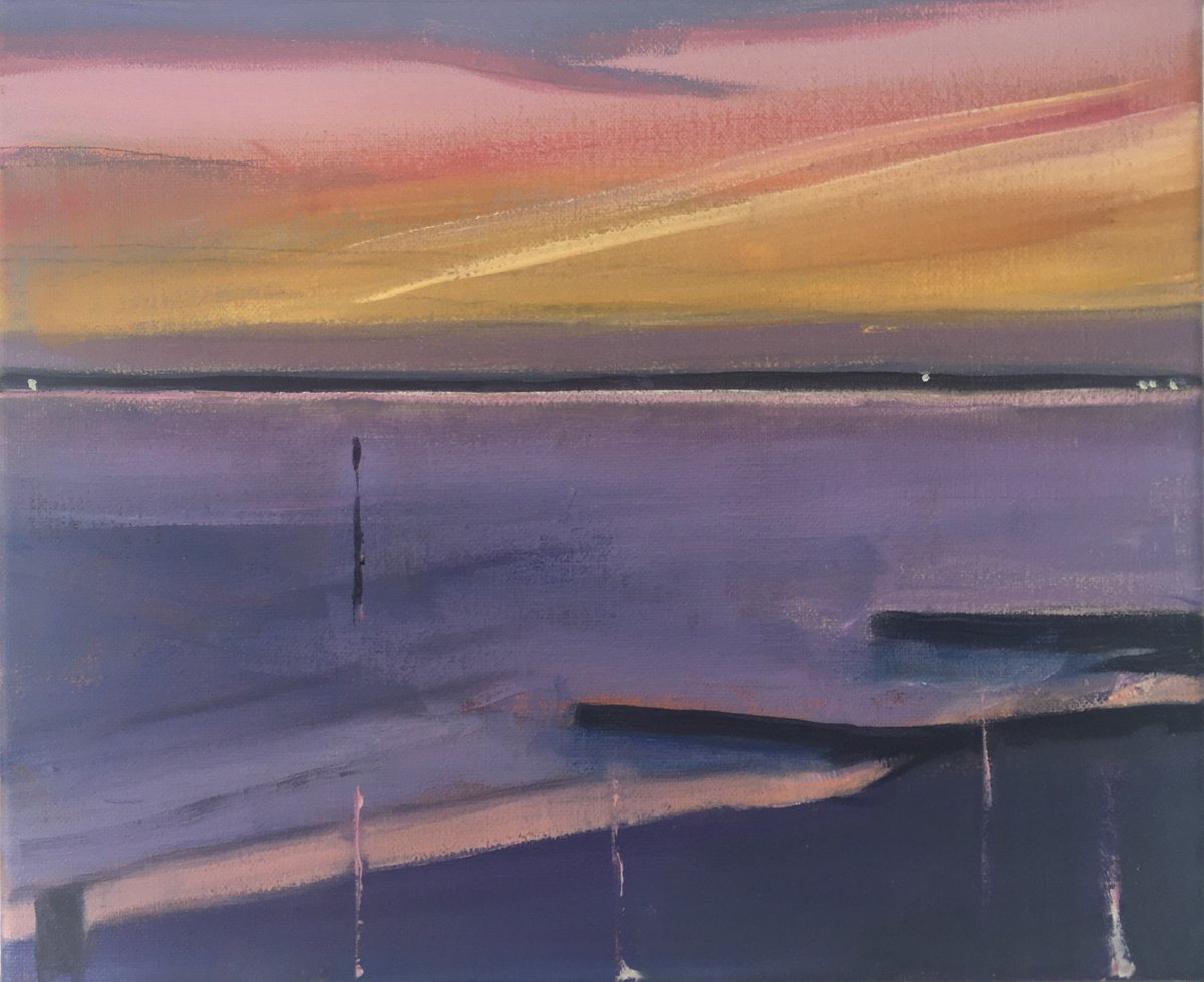 Winter Sunset over Pegwell Bay by Nikki Sumray