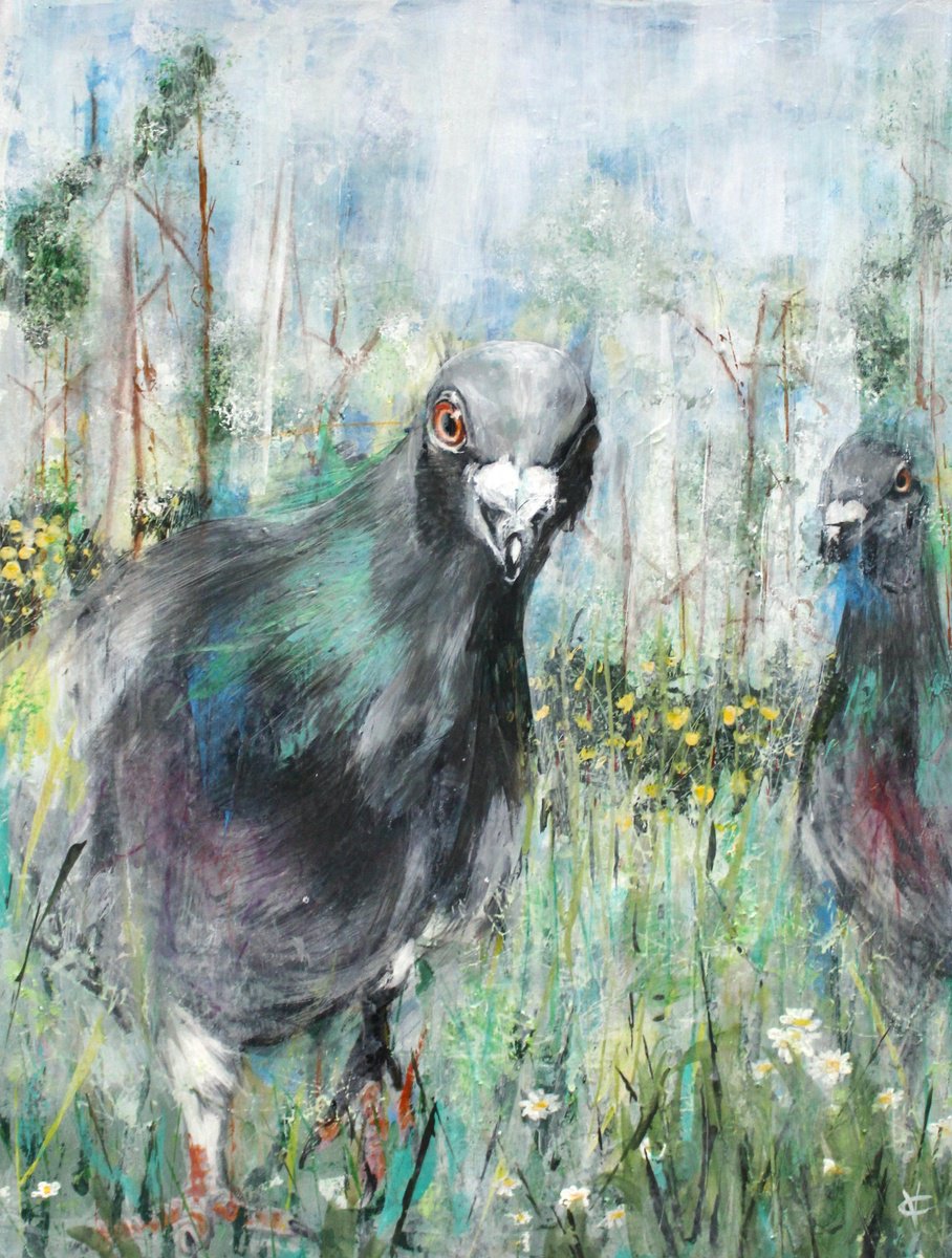 Expressive Animal Painting By Victoria Coleman, 18 X 24", Hunted, Original Artwork