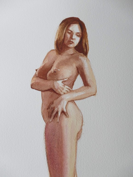 Standing female nude